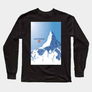 Matterhorn,Zermatt,Switzerland,Ski Poster Long Sleeve T-Shirt